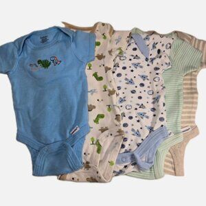 Baby Onesies 5 Piece, Various Sizes, Carters, Gerber, etc. ShortSleeve Bodysuits